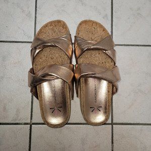 Isaac Mizrahi Live! Rose Gold Sandals